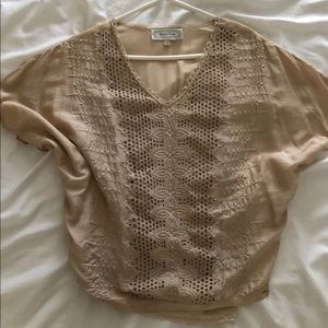 Beyond Vintage nude blouse xs